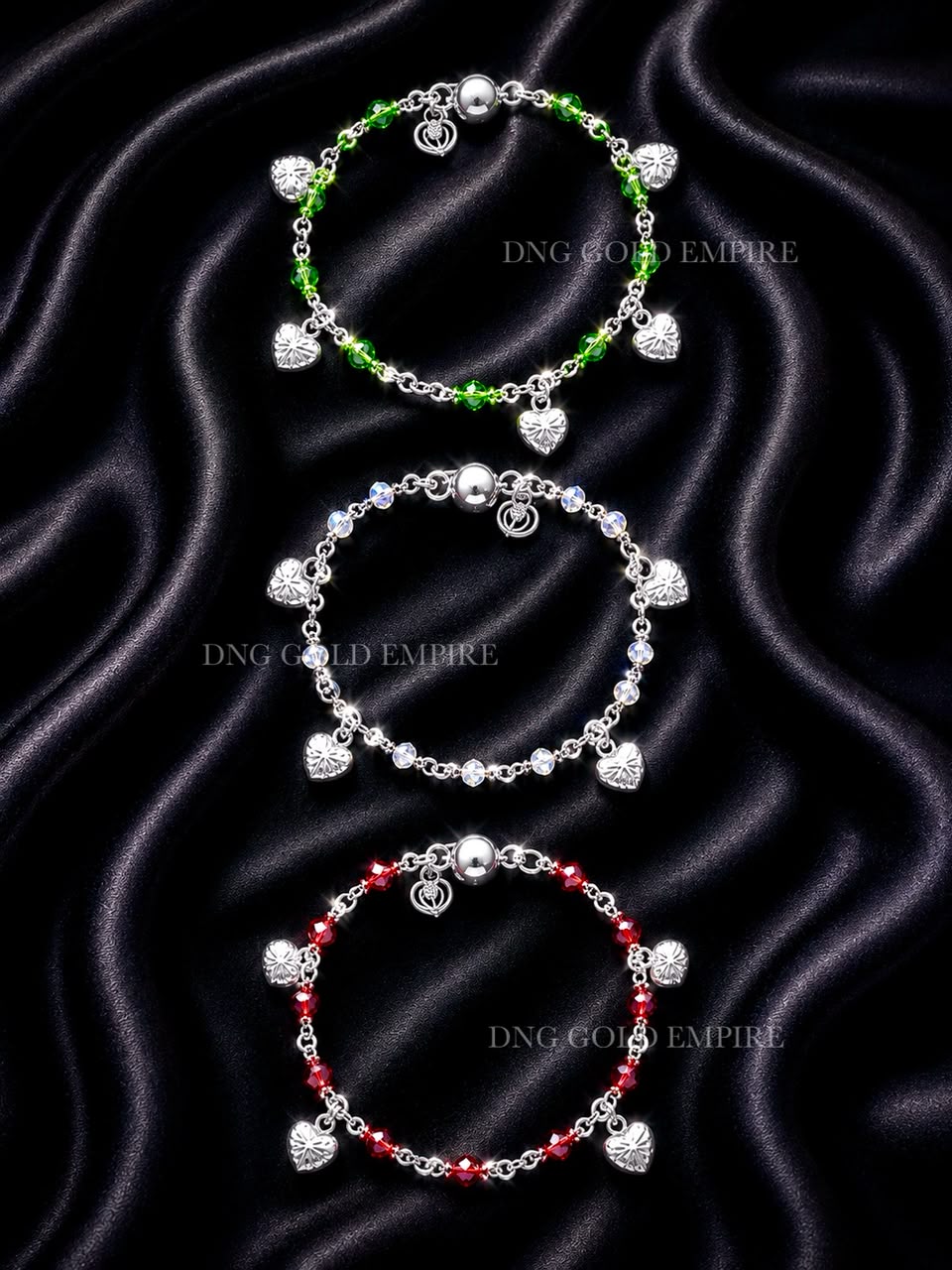 Rantai Tangan Kristal Love Gantung